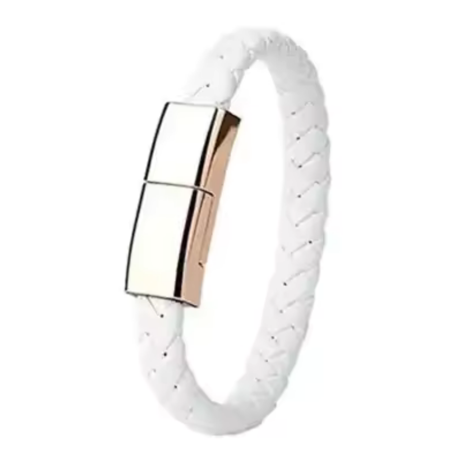 Bracciale Cavo USB in Pelle Intrecciata