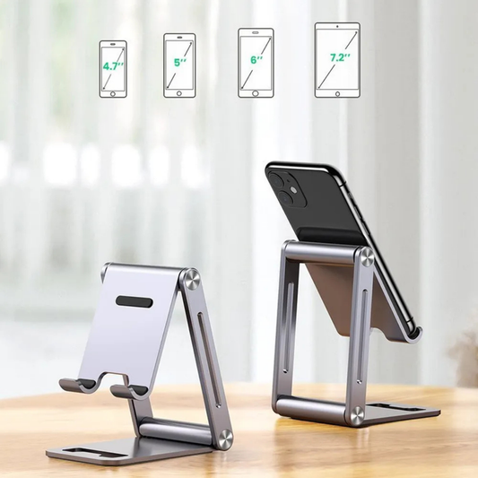 Supporto Pieghevole Regolabile in Alluminio per Smartphone e Tablet