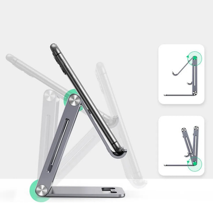 Supporto Pieghevole Regolabile in Alluminio per Smartphone e Tablet